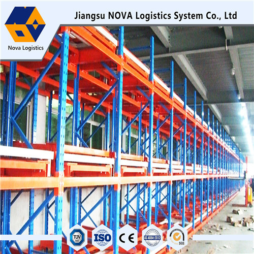 ISO 9001/ 9004 Push Back Pallet Racking Steel Storage Shelving 2 Uprights Frame