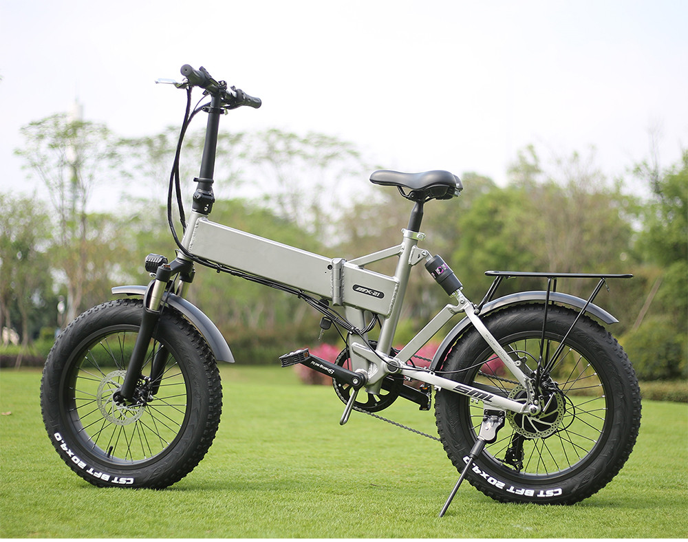 High Torque Folding Electric Fat Tire Bike 500W With 20 Inch LCD Display
