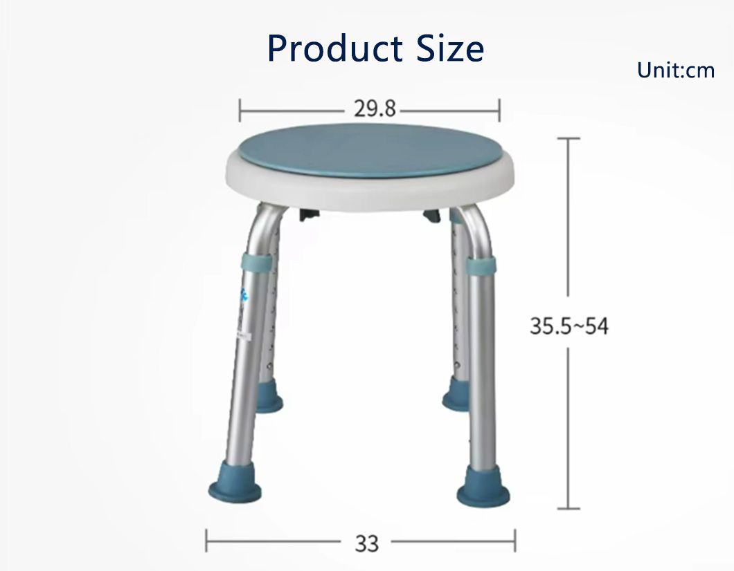 Health Care Products Home Swivel Bath Stool Aluminum No Back Bath Shower Chair