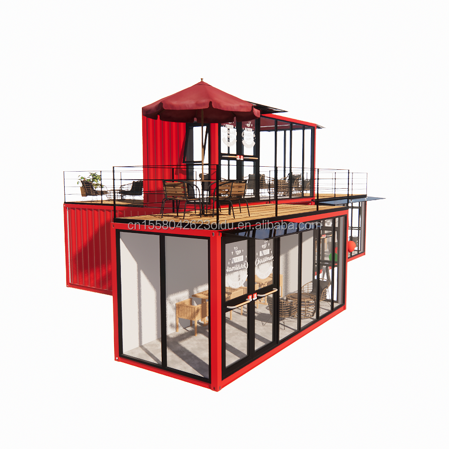 50/75/100mm Wave Sandwich Panel Wall Modular Mobile Store for Container Dessert Shop Street Prefab Coffee Kiosk Booth Design