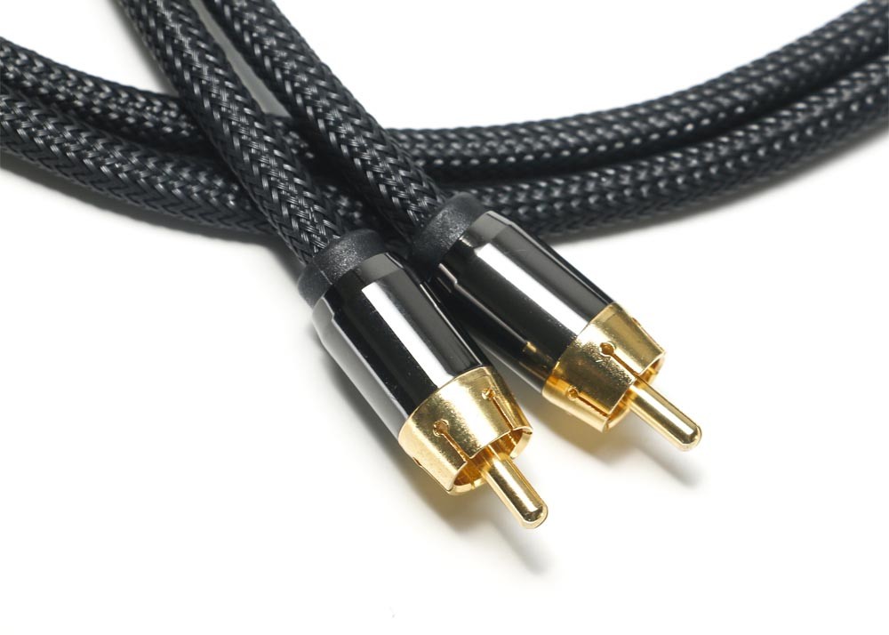 RCA Digital Audio Cable 3.5MM Knit nylon Rope Plated Aluminum Alloy Shell Golden Connector Premium Quality For Soundbar