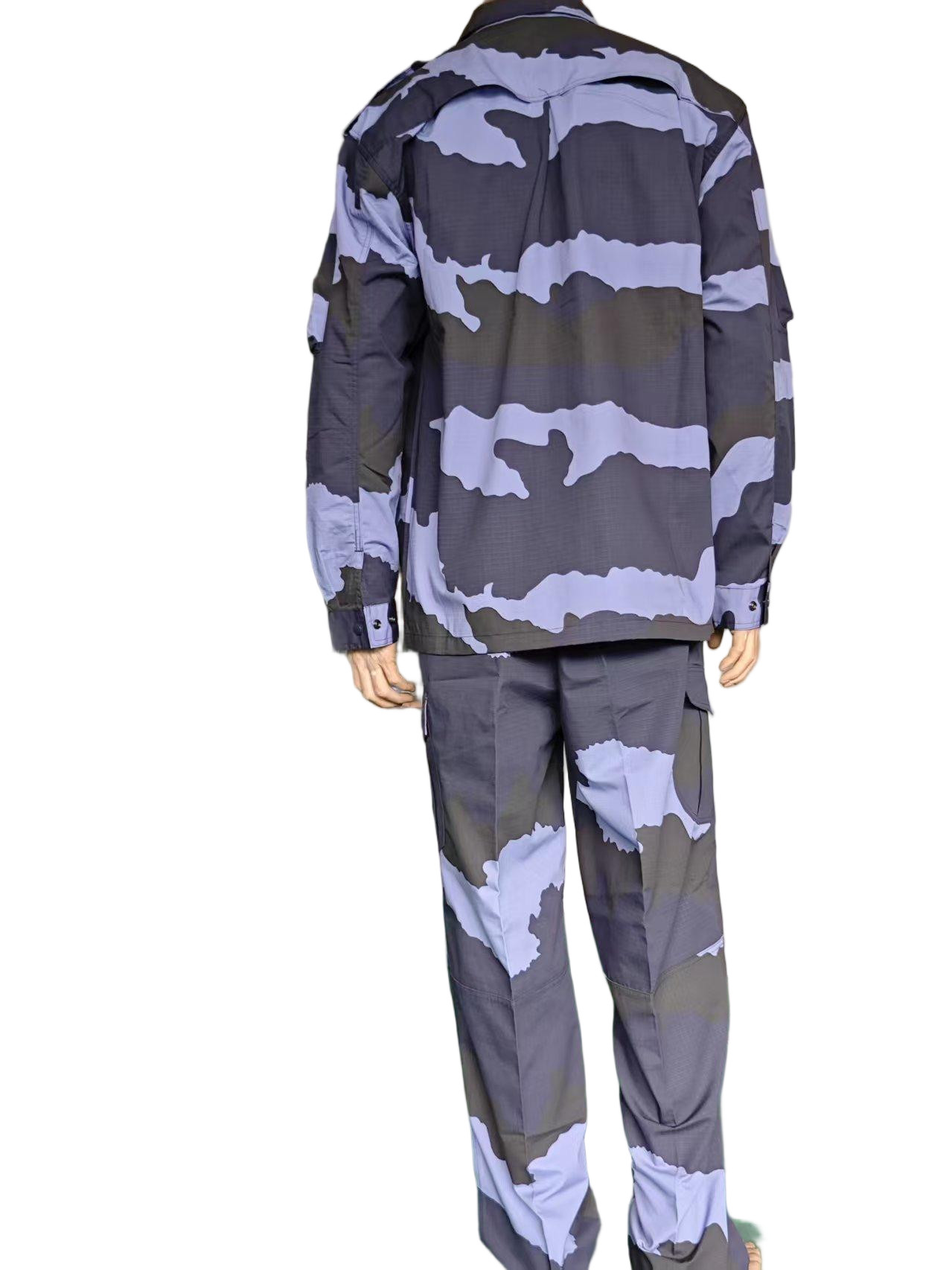 Navy and Black Digital Camouflage Combat Uniform Set Digital Camouflage Fabrics Tear Resistant 225GSM Ripstop Camouflage Fabric Custom