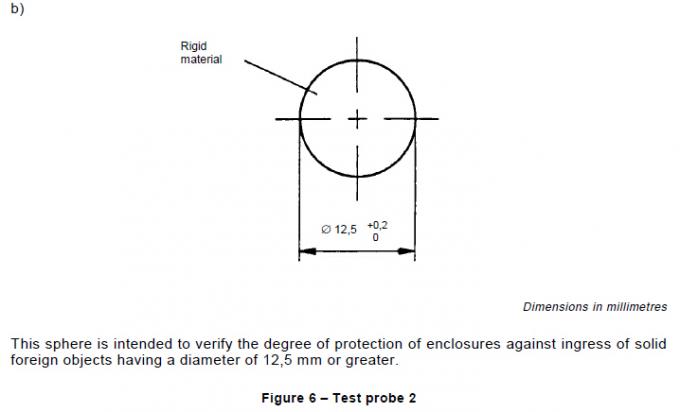 12.5 mm Test Sphere Probe 2 With Handle , IEC61032 Figure 6 Probe 2 Test Probe 1