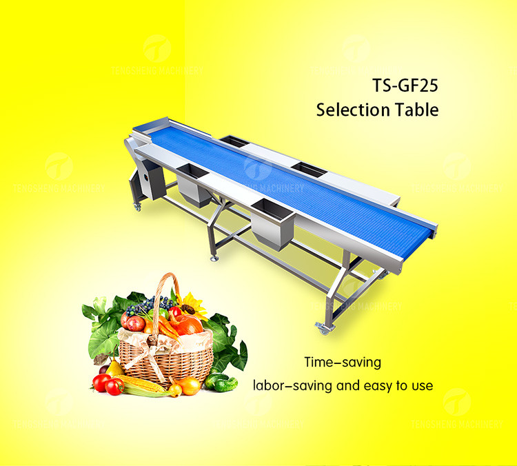 Meat Vegetable Fruit Sorting Table Food Machine SS304 Z Type Structure