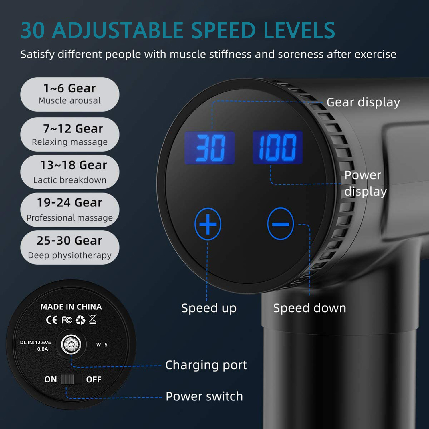2400mAh 10 Heads Handheld Massager Gun