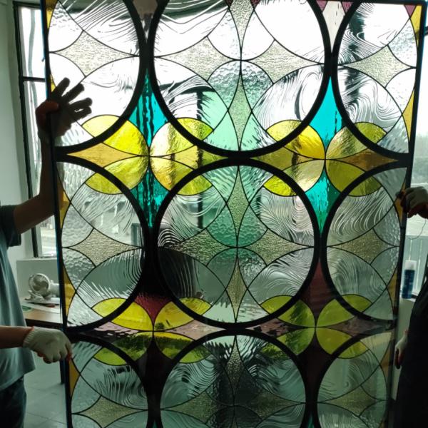 Art Mosaic Glass Stained Glass Welding Decorative Doors And Windows Tiffiny