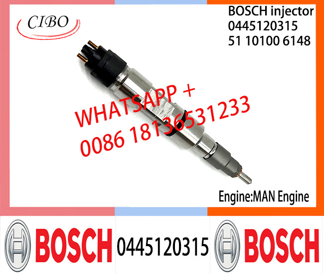 BOSCH 0445120315 Neutral Diesel Fuel Injector Assembly 0445120315 51101006148 For MAN Engine