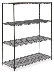  Black Office Storage Display Rack Freestanding Organizer Metal Shelving 36&quot;W X 14&quot;D Manufactures