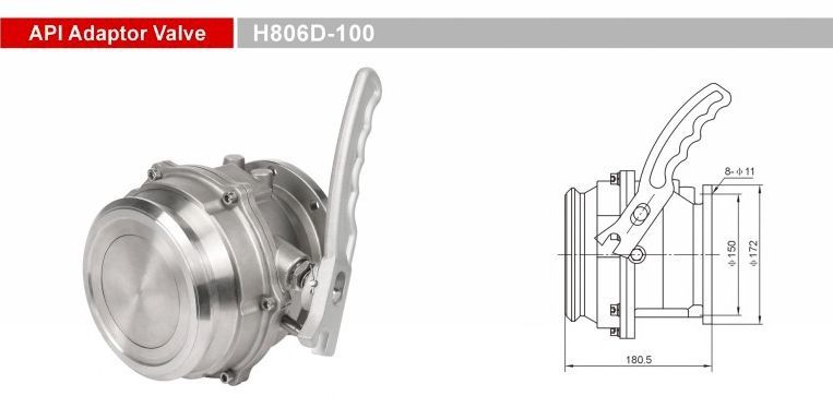 Stainless Steel API Adaptor Valve for Tanks Geth806D-100