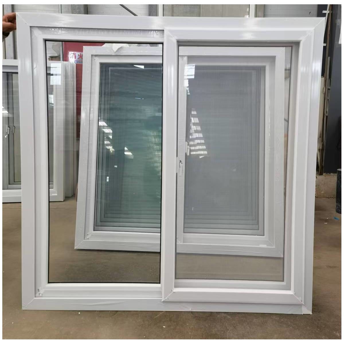PVC Plastic UPVC Double Glass Horizontal Slide Window