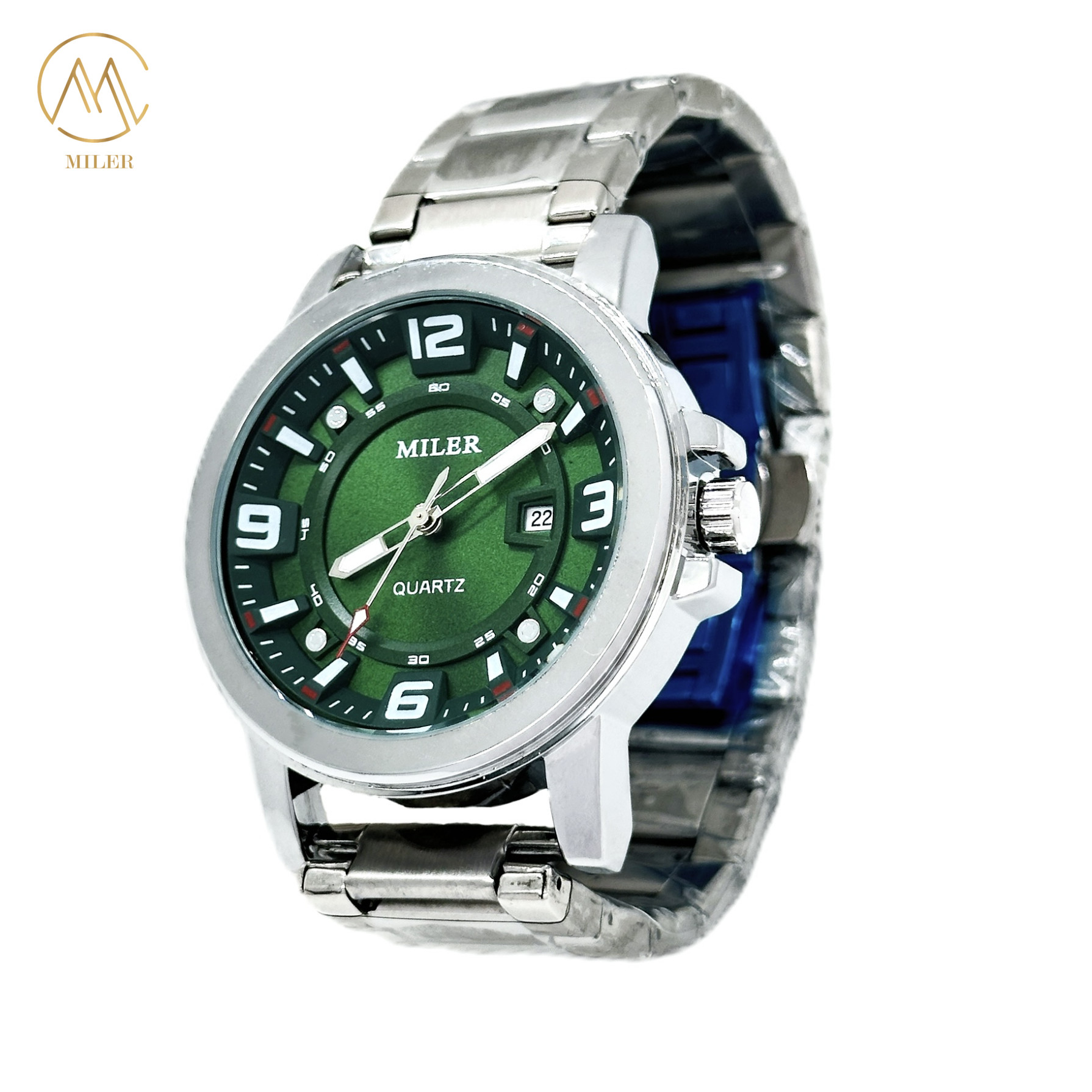 Waterproof and Luminous Stainless Steel Strap Watch for Businessmen and Women with Square Quartz Movement