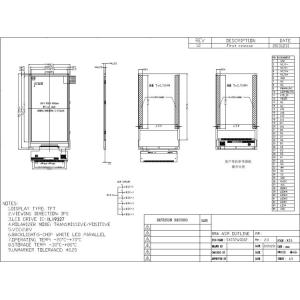 3.2 inch tft lcd display screen 240*400 with/without touch panel for MCU