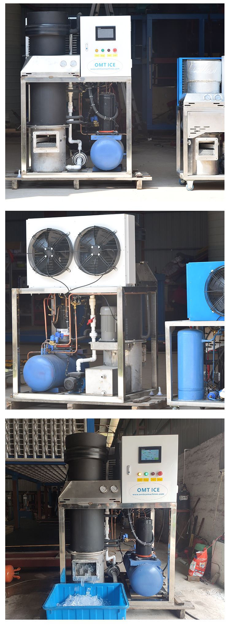 Cooling way Air Cooled Condenser 0.5ton/24h Fully automatic Large Capacity Tube Ice Machine for Restaurant