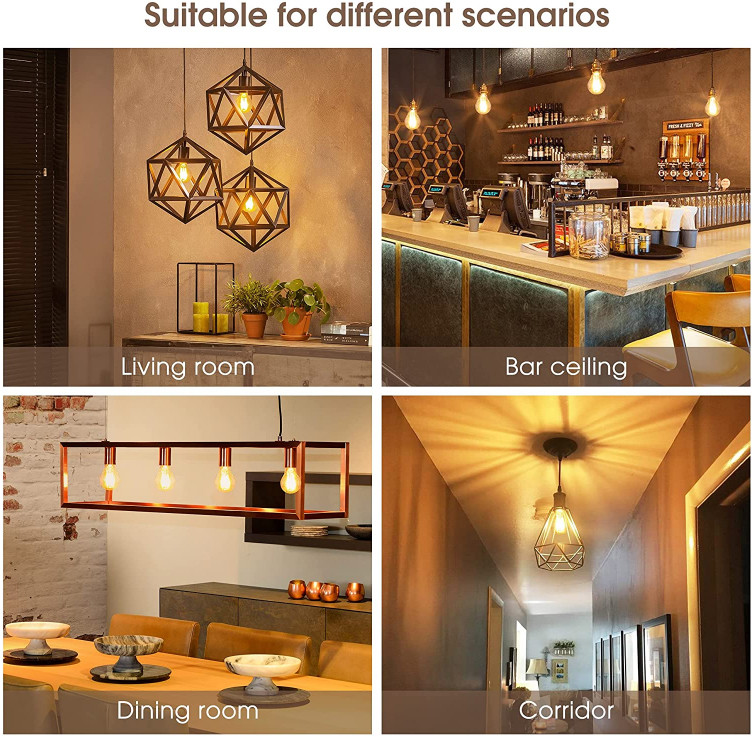 A19 A60 Decorative Outdoor LED Light Bulbs E27 Spiral Filament Bulb Dimmable 4w 6w