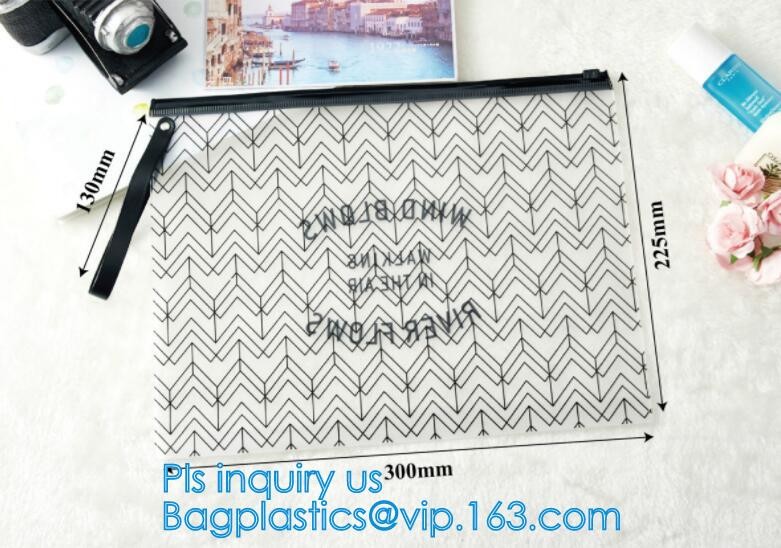 Zip lockkk bag with handle & slider, reclosable pvc clear plastic slider Zip lockkk bag, Reusable slider white small nylon cle