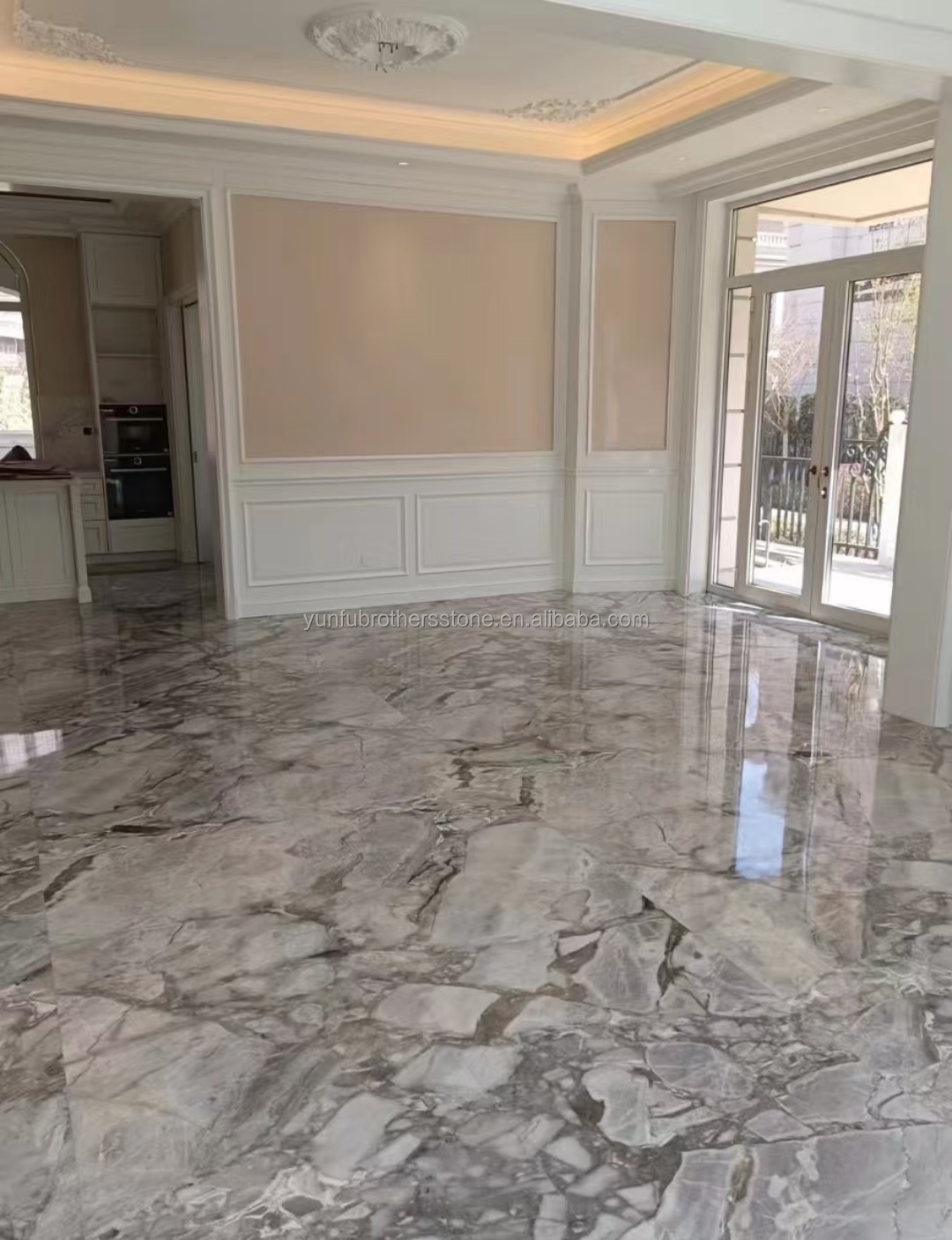 Hotel Marble Type Calcite Calacatta Gray Slab for Modern Brazil Luxury Indoor Decor