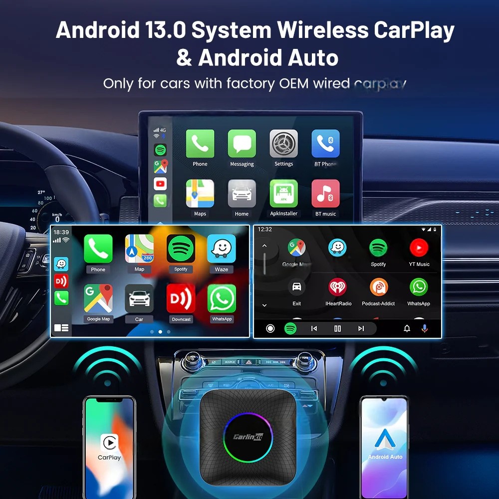 Android Box Cpc200 Tbox Ambient Usb 64Gb Wireless Adapter Carplay Mouse Remote Control Box Ai Android 13