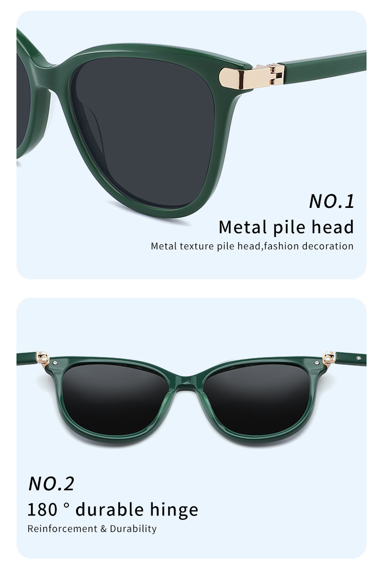 Acetate Polarized Uv Rays Protection Glasses Round Cat Eye Light weight
