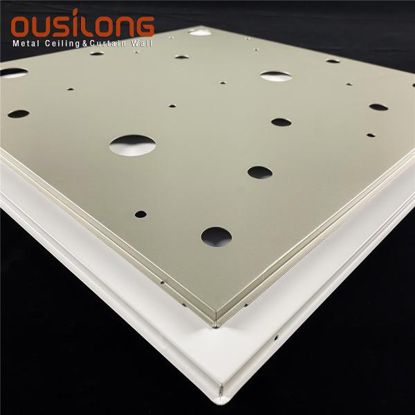 Custom Perforated Metal Aluminum 600×600 Suspended Lay in Acoustic Ceiling Tiles