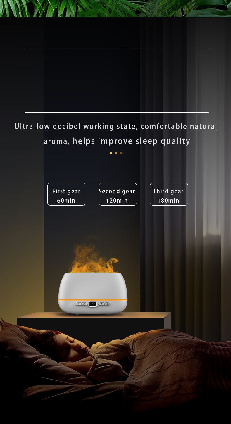 2023 New Design Ultrasonic Flame Diffuser 200ml RGB Light Flame Humidifier With Remote Controller Aroma Diffuser For Household