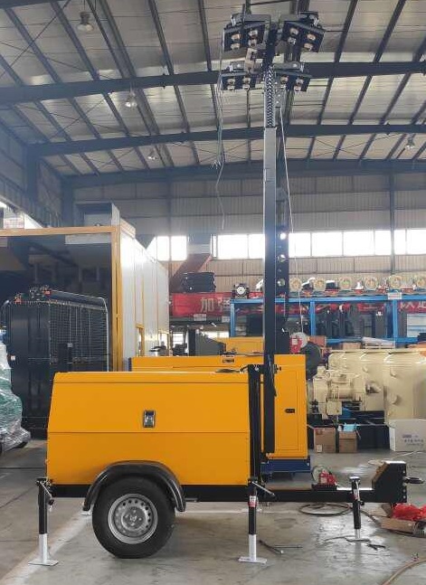 4x350W 9m Diesel Portable Light Tower 2KW Honda Generator Crane Light