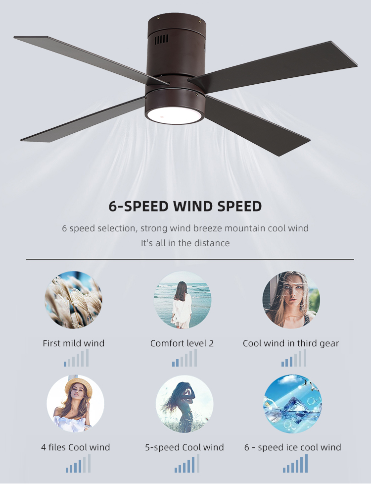 65W 48Inch 4 Metal Blade Modern Style Ceiling Fan