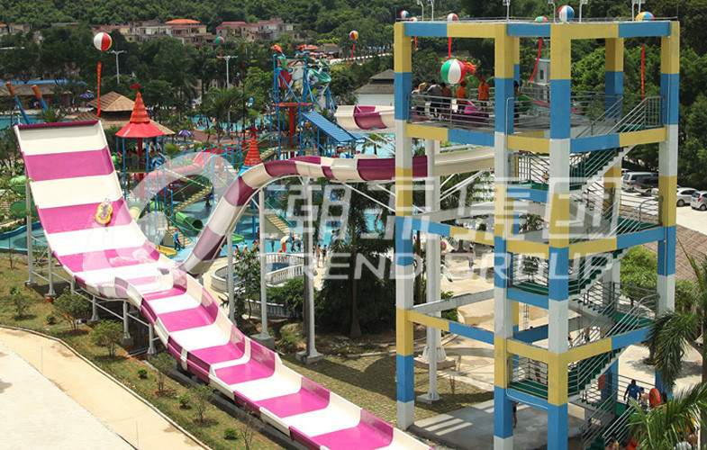 Newest Design Custom Water Slides , Amusement Park Boomerang Aqua Slide For 2 People in Gaint Aqua Park