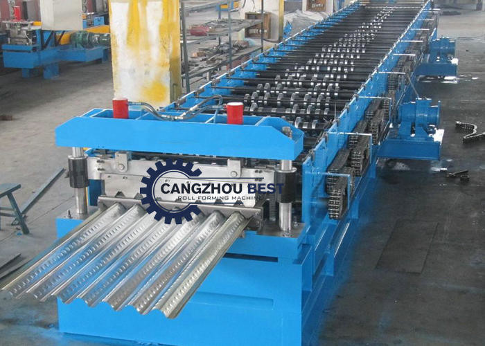 Steel Deck Floor Roll Forming Machine With Hydraulic Cutting Device