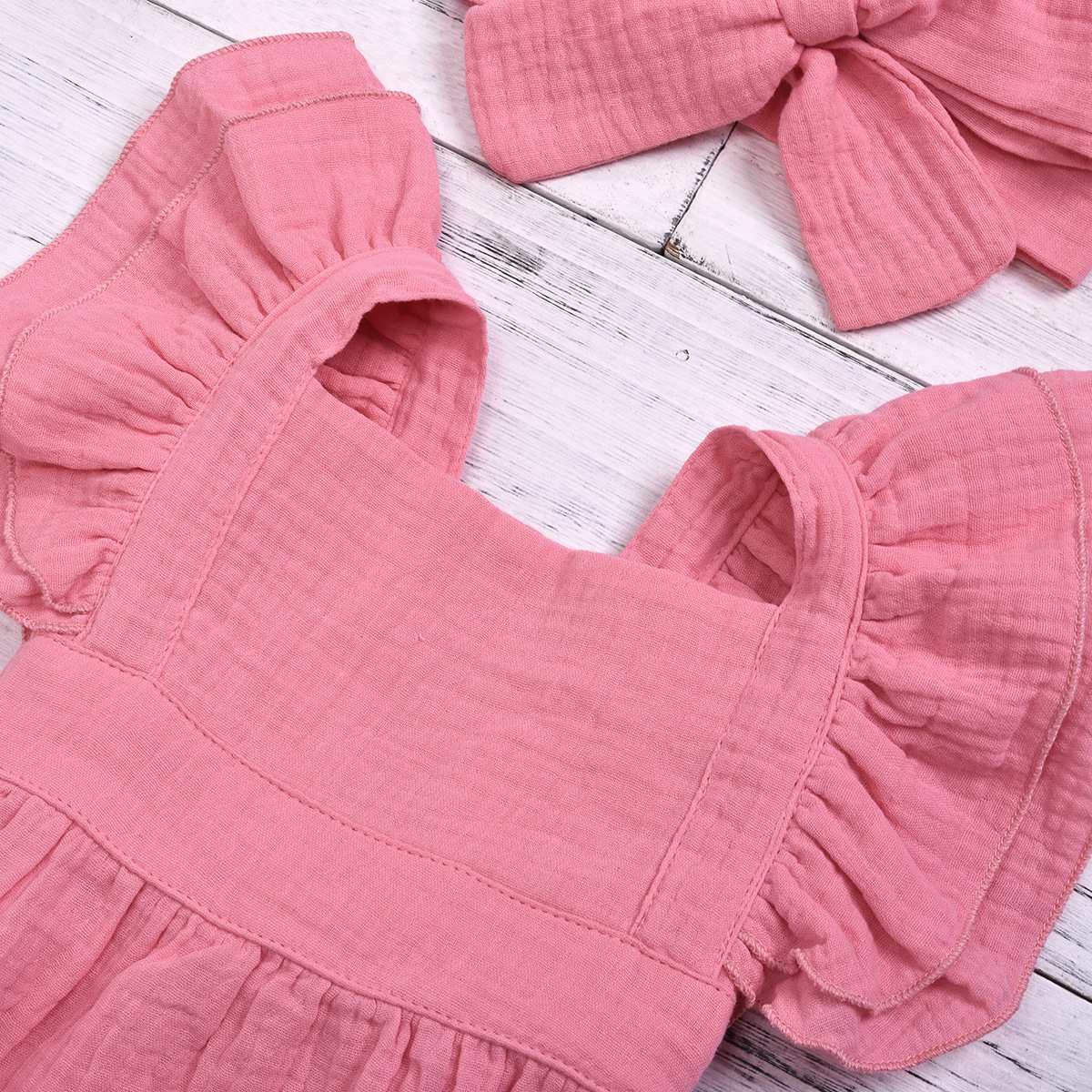 Children'S Outfit Sets Infant Cotton Solid Color Romper Baby Jumpsuit