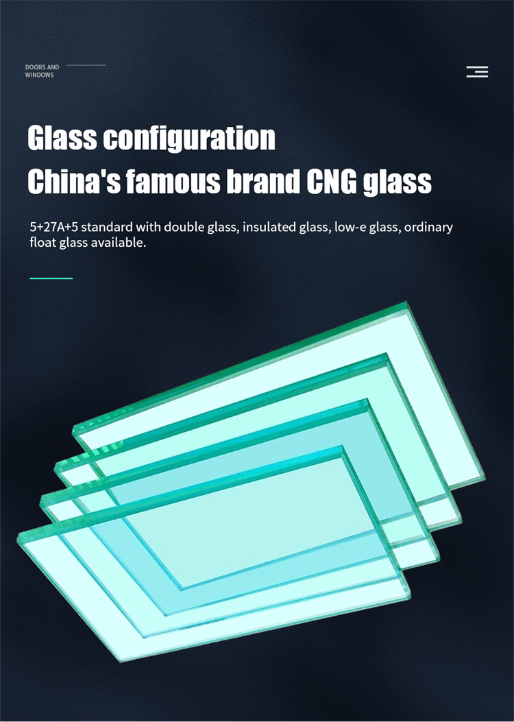 Custom Design Villa French Glass Windows with 35dB Sound Insulation and 14 Sealing Layers
