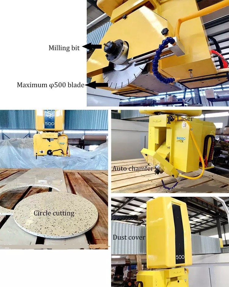 Granite CNC Stone Cutting 5 Axis Bridge Saw Machine