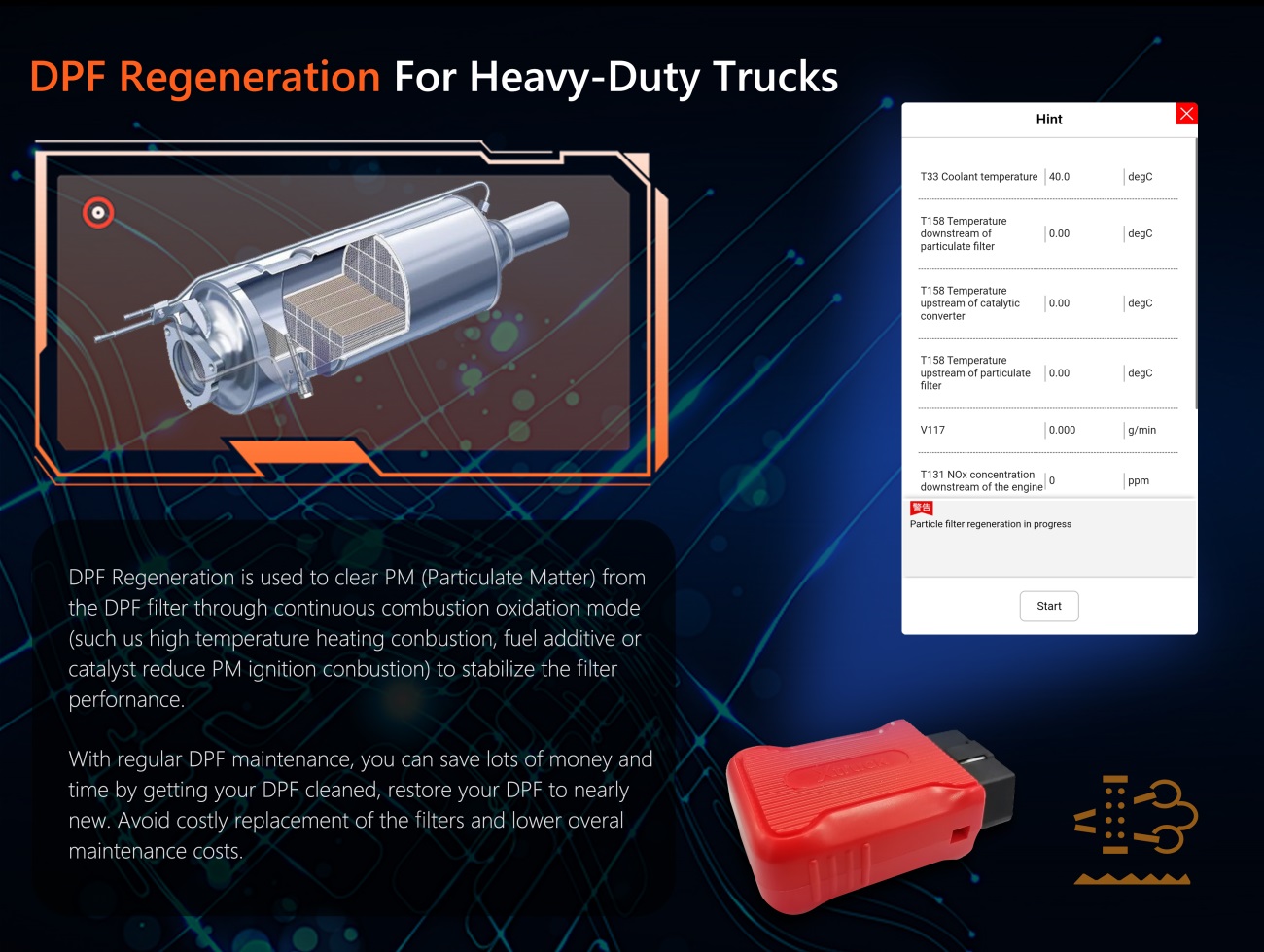 2024 Xtruck X003 Multi-brand Supports for vo-lvo/Cum-mins Recognition Fault Code Reading Automatic Truck Diagnostic Tool