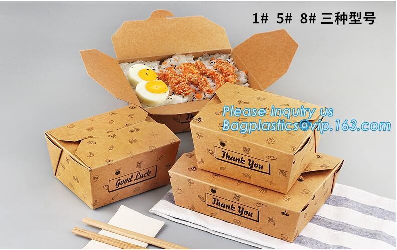 Cheap Cardboard foldable kraft paper lunch box with window,Lunch noodle fast food kraft paper box by customized logo pri