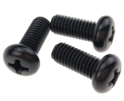 M5 Thread diameter Pan Head Machine Screws Black Galvanized Steel Flat Point