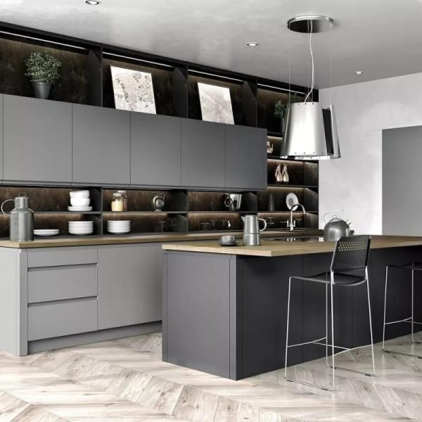 Furniture European Frameless Zhongshan Inset Pre Assembled Kitchen Cabinet