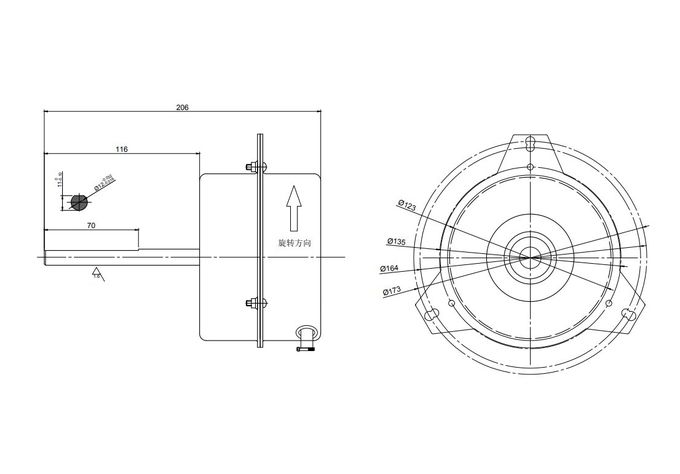 70w Air Conditioner Single Phase Outdoor Ac Fan Motor For Air Conditioning Parts \ Air Conditioner Blower Motor