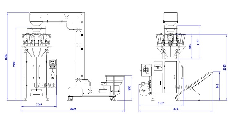potato chips snack packing machine