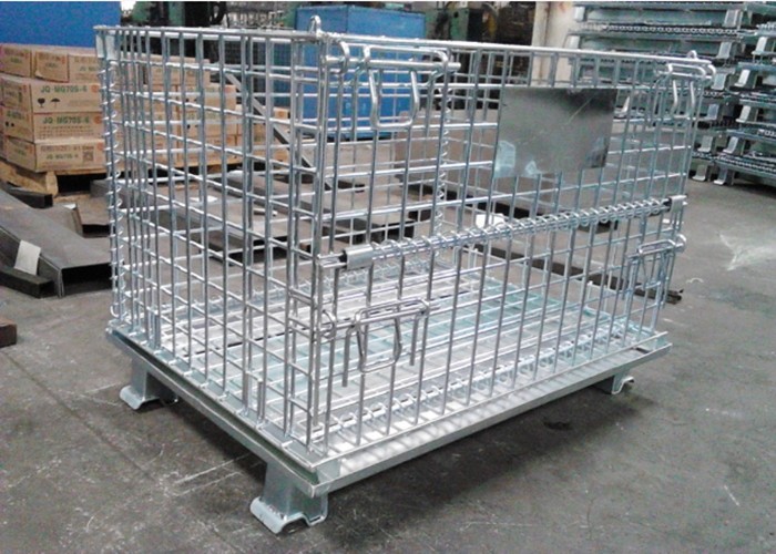 800kg Foldable Mesh Container , Galvanized Iron Wire Mesh For Warehouse / Workshop