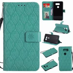 China LG V30 Leather Protective Case with Flower Embossed Pattern on sale