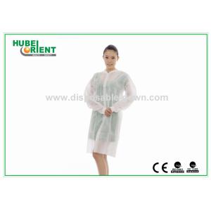  Light-weight Unisex Disposable Lab Coat Lab Protective Clothing With Zip Closure For Laboratory Manufactures