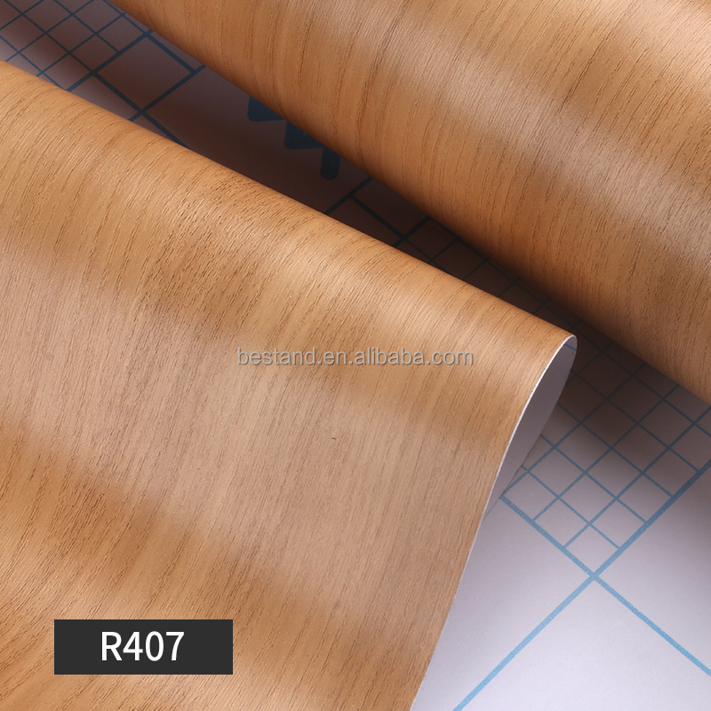 PVC Retro Wood Grain Self-Adhesive Wallpaper Peel And Stick Waterproof Stickers Removable Anti-Scratch For Kitchen