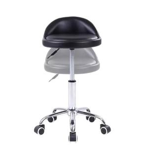 Round Rolling Stool Laboratory Stool Chair PU Science Lab Stools With Backs