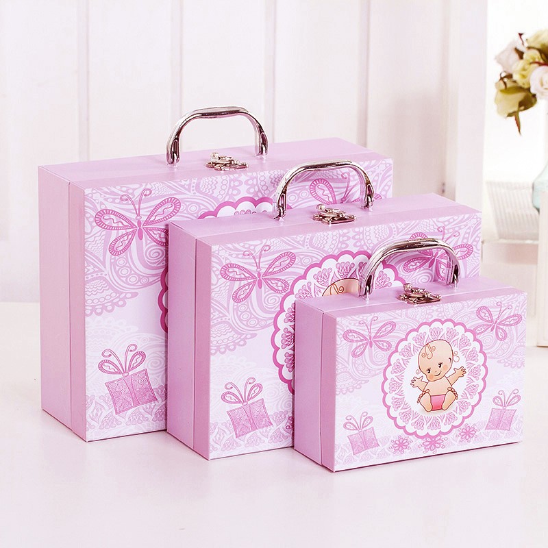 Mini Paperboard Cardboard Suitcase Gift Box Favor Packaging For Clothes