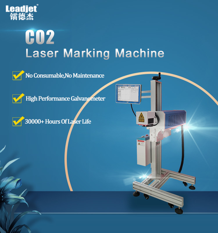 High Accuracy CO2 Laser Printing Machine Flying Type For PET Plastic Glass Lines