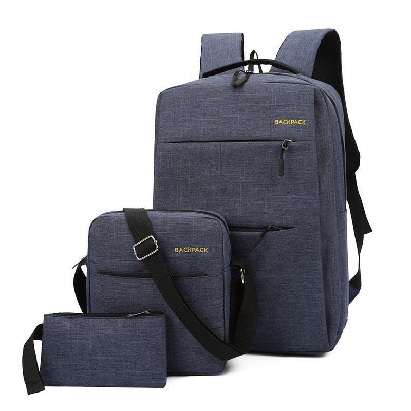 1.47 Inch Usb Charging Backpack Sets 3 In 1 Computer Oxford Waterproof Rucksack