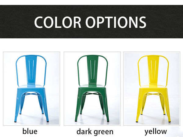 Colourful Restaurant Metal Frame Dining Chairs Vintage Lightweight 43cmx44cmx85cm