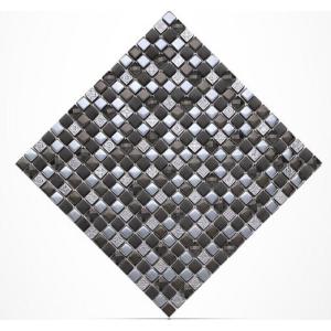  Diamond Crystal Plated Glass Kitchen Backsplash Mosaic Tiles 15 X 15mm Manufactures
