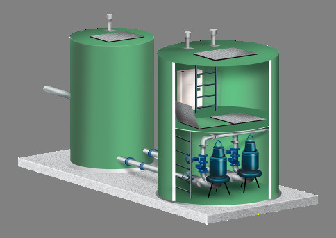 Waste Water Treatment Lift Station Pump , Integrated Prefabricated Pump Station
