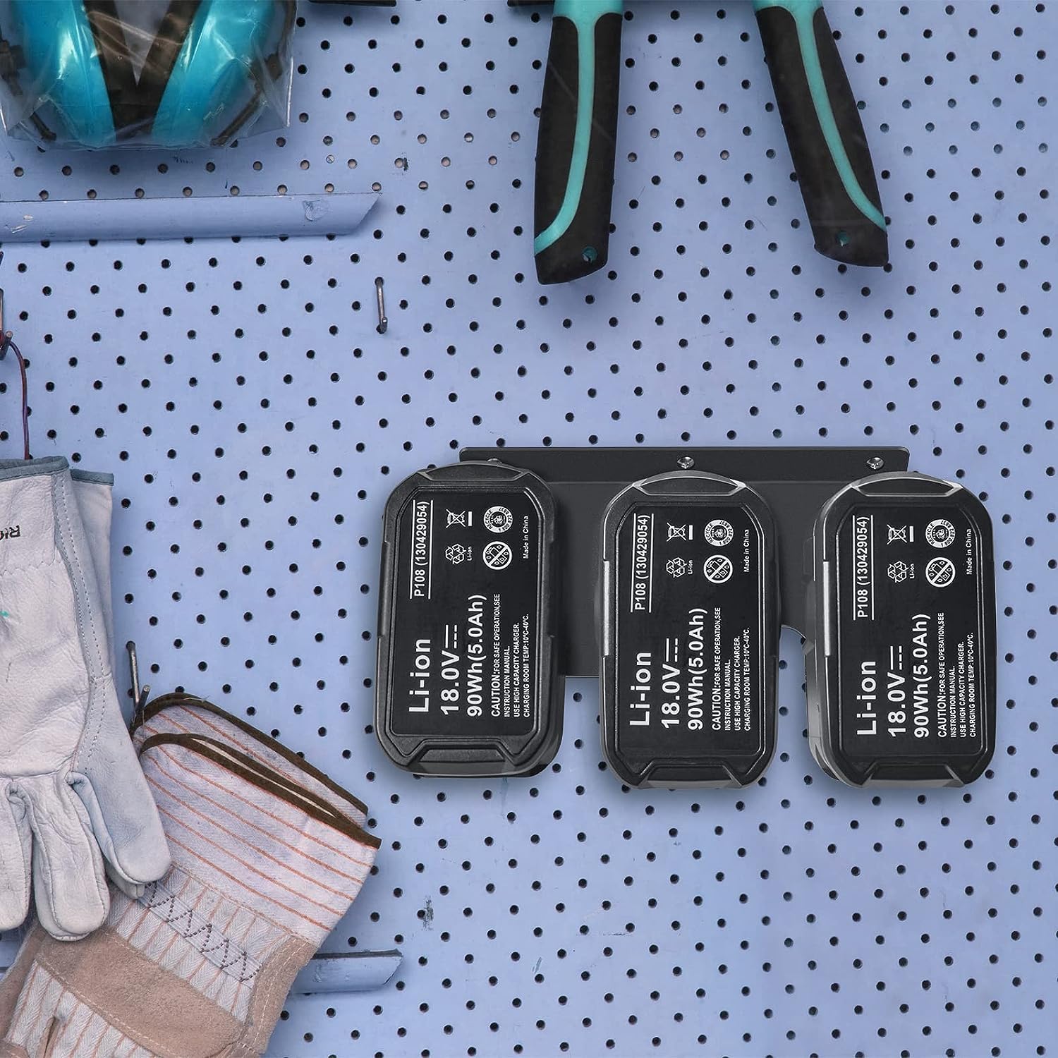 M18 Tool Battery Storage Rack Bracket with Universal Fit and Solid Steel Construction