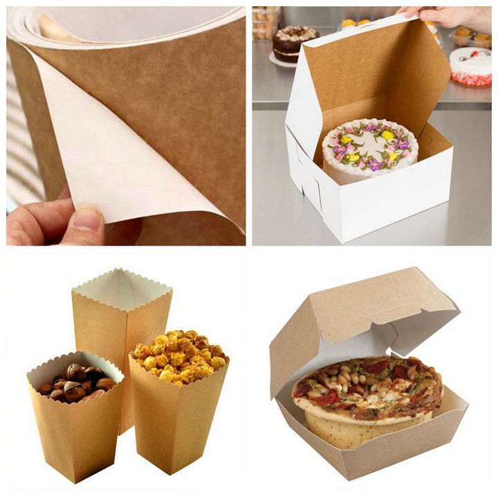 350gsm Printable White Coated Kraft Back Paper For High End Food Packing Box 